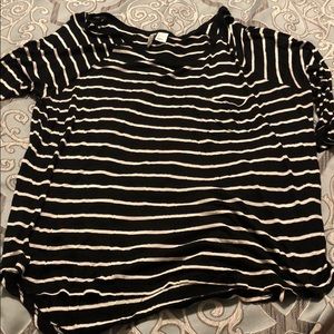 H&M Stripe 3/4 Sleeve Tee